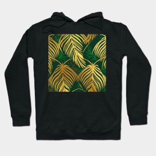 Golden Fern Leaves Hoodie